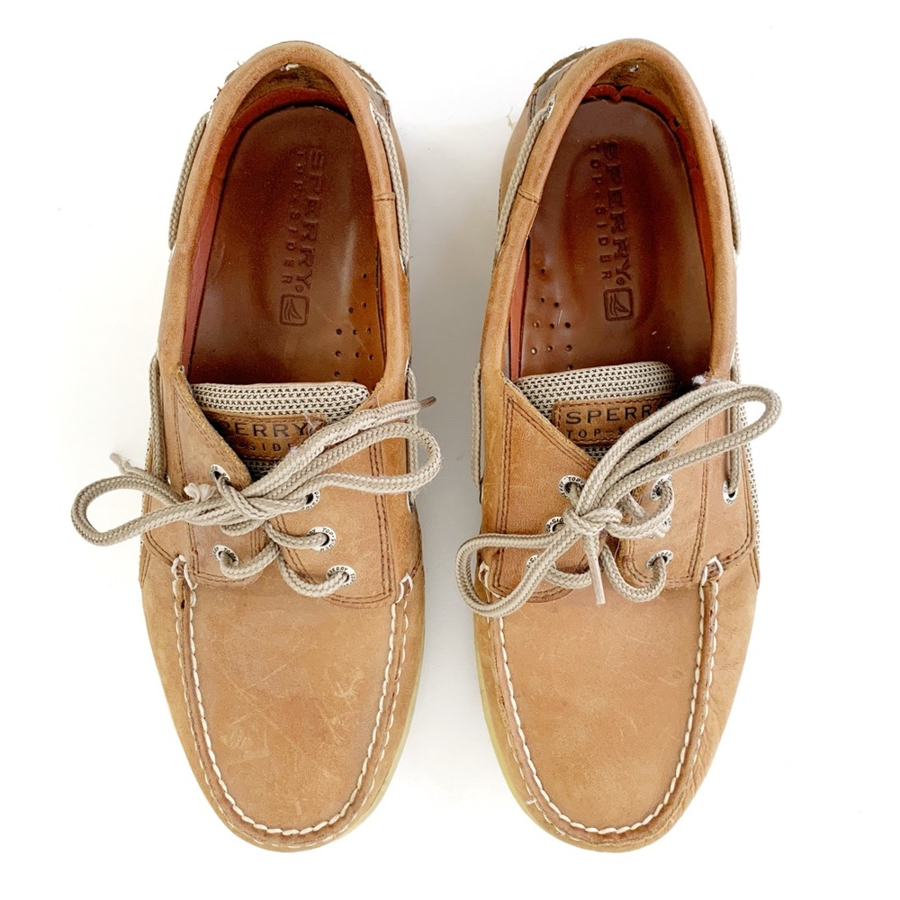 Leather Sperry Boat Sailing Shoes Loafers with laces